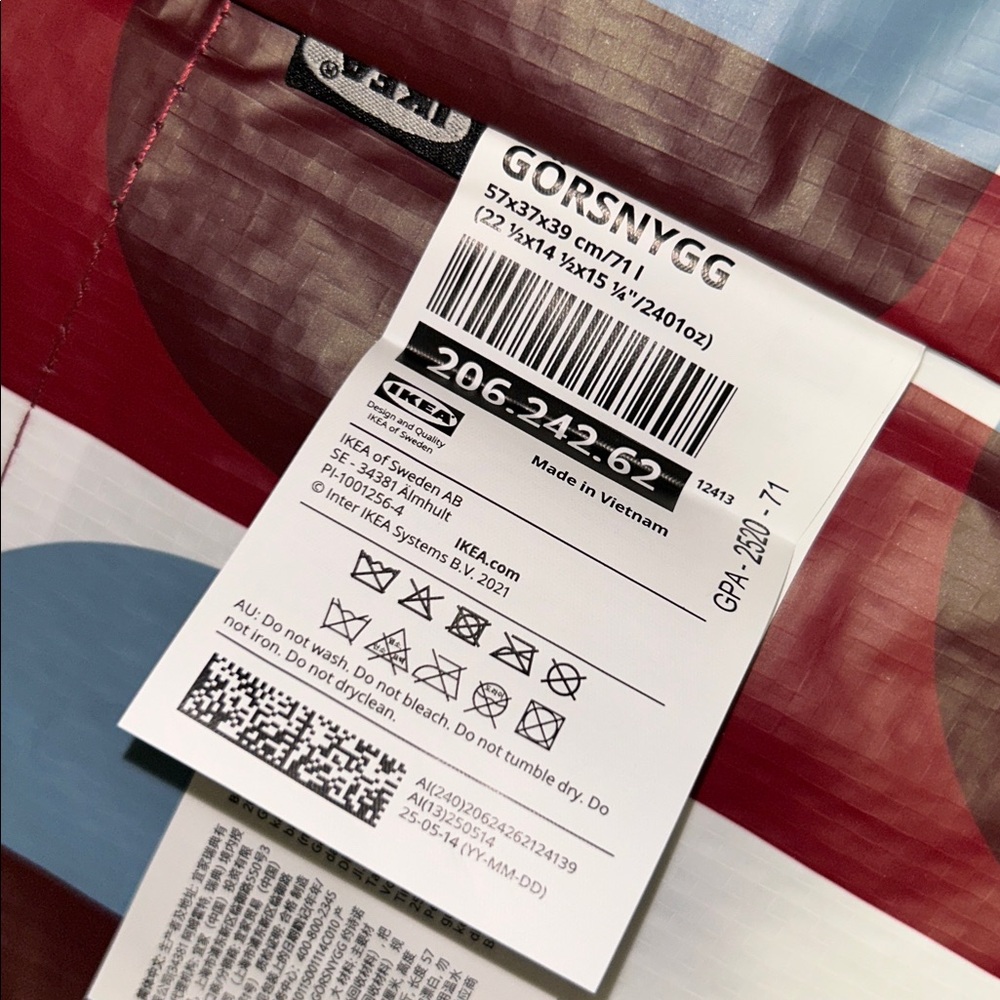 Brand New IKEA GÖRSNYGG Carrier bag, Large, red blue/patterned - Picture 2 of 6